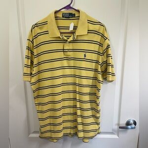 Polo by Ralph Lauren Men's XL Yellow & Blue Striped Polo Shirt blue Pony Logo
